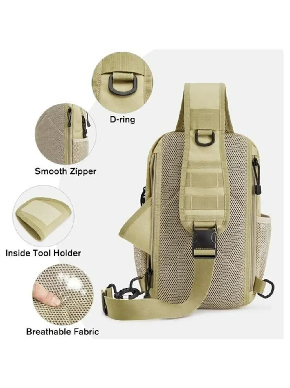 Tactical Sling Backpack Small Shoulder Bag for Hiking Travel Outdoor Sports